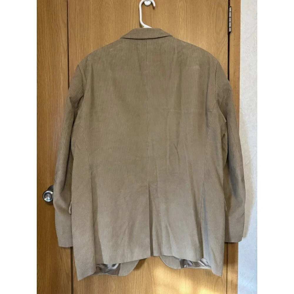 LANDS END Corduroy Jacket Mens 44R Tan Blazer Sport Coat Classic Business Wear